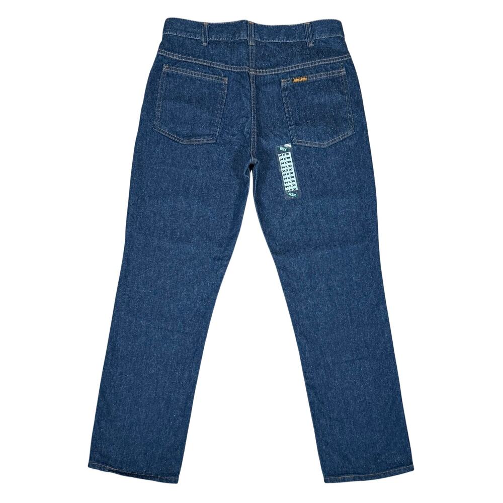 Vintage 70s Saddle King Denim Jeans Dark Wash 34x30 Cotton Talon Zipper NWT